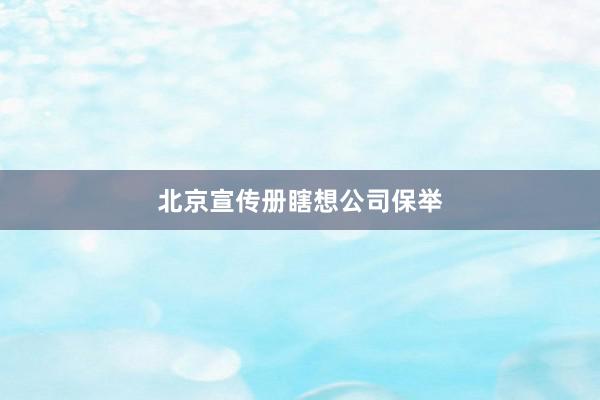 北京宣传册瞎想公司保举